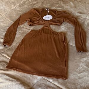 Princess Polly Chocolate Cut-Out Mini Dress